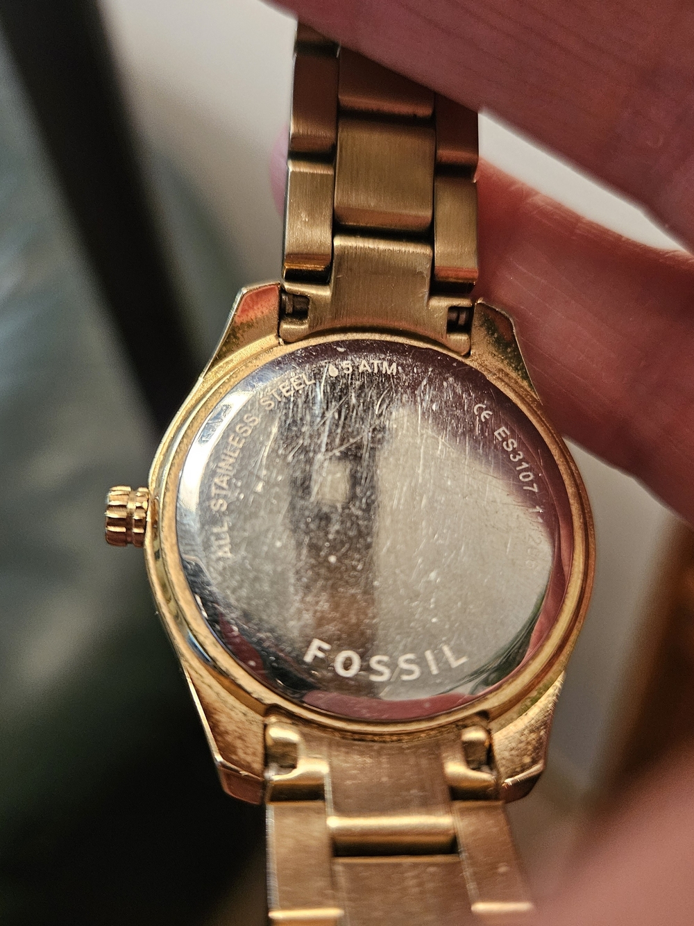 Fossil Gold-Tone Stella ES3107 Crystal Accents with White Dial NEW battery!! - Picture 7 of 8